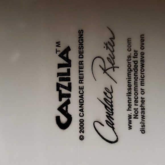 Catzilla Candace Reiter Designs Ceramic Decorative Trivet 2000 Cat Flowers - Picture 2 of 5